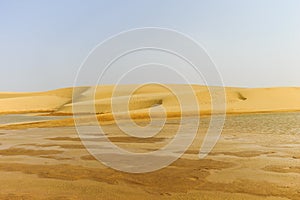 water landscape in the dunes of the Sahara Desert