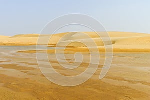 water landscape in the dunes of the Sahara Desert