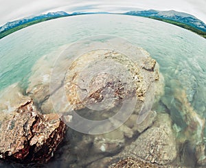 Water landscape Tagish Lake Yukon Territory Canada