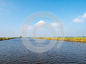 Water of Langweerder Vaart canal in Boornzwaag, Friesland, Netherlands
