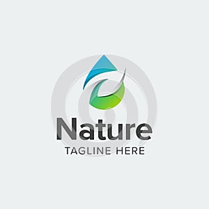 Water leaf organic nature logo vector inspiration