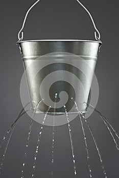 Water leaking from bucket photo