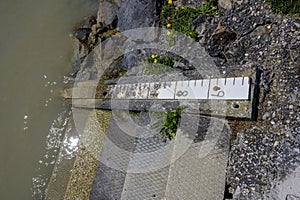 Water-level indicator at the river Danube