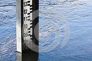 Water level measurement gauge. photo