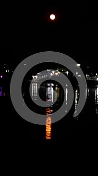 Water and light at evening in chandannagar strand