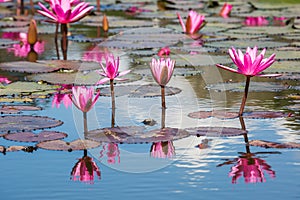 Water lilies on a pond