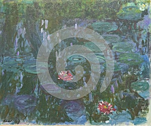 Water-Lilies, Reflection of a Weeping Willow by Claude Monet