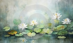 Water Lilies: A Serene Impression of Nature\'s Reflections