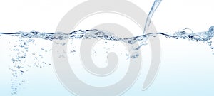 Water line banner and water jet splashing