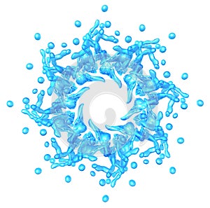 Water: Liquid shape blue star isolated