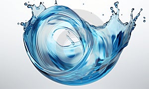 water liquid splash in sphere shape isolated on white background 3d illustration