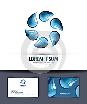 Water. Logo, icon, emblem, template, business card