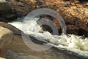 Water making way through rocks