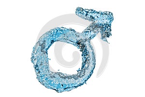 Water male gender symbol, 3D rendering