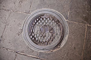 Water manhole cover in New Orleans