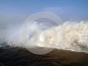 Water masses at the outlet of the Merowe hydroelectric power station