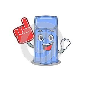 Water mattress presented in cartoon character design with Foam finger