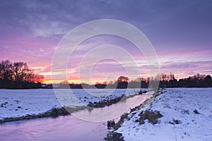 Water meadows snow