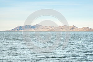 Water meets land--A calming view near the Great Salt Lake State Marina.