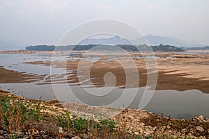 The water in the Mekong River has fallen to a critical level, Sangkhom district, Loei province, Thailand photo