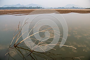 The water in the Mekong River has fallen to a critical level, Sangkhom district, Loei province, Thailand photo