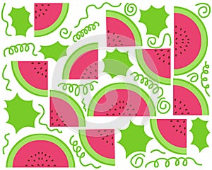 Water melon background. Vector watermelon pattern