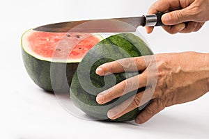 Water melon cut half