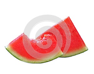 Water melon slice on white background
