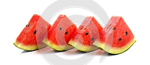 Water melon slices on white background