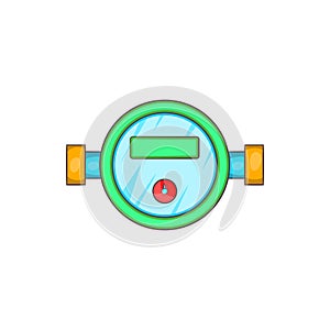 Water meter icon in cartoon style