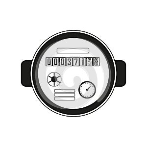 Water meter. Vector illustration of watermeter in flat design.