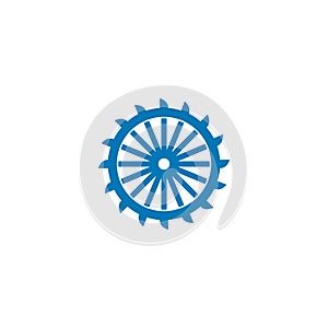 Water mill logo vector icon concept illustration