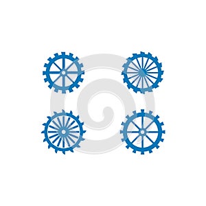 Water mill logo vector icon concept illustration