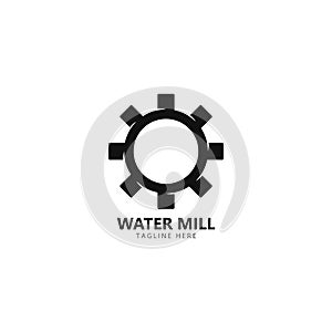 Water mill logo vector icon concept illustration