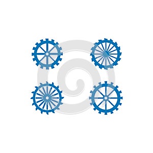 Water mill logo vector icon concept illustration photo