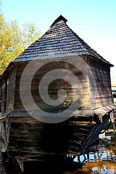 Water Mill in Romanian Peasant Museum in Dumbrava Sibiului, Transylvania