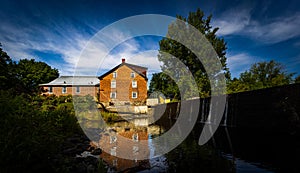 Water mill in a village in the Eastern Townships of Quebec, Canada