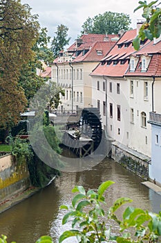 Water Mill on Vltava river in Prague
