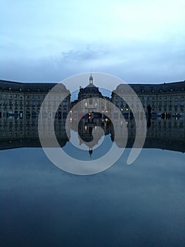 Water miror and building in france