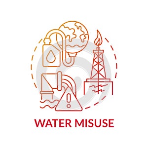 Water misuse concept icone