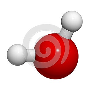 Water molecule, chemical structure.