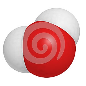 Water molecule, chemical structure.