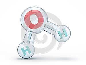 Water molecule. Ecology, biology and biochemistry concept. 3D