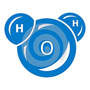 Water molecule icon, simple style