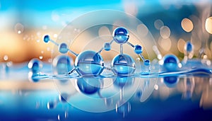Water Molecule Models in Cluster photo
