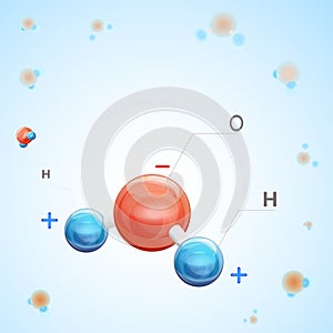 Water molecules H2O vector illustration