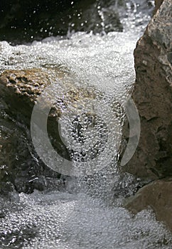 Water in mountain Brook during the meltdown of the glacier