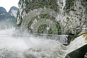 Water from a mountain dam