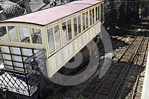 Water moved funicular