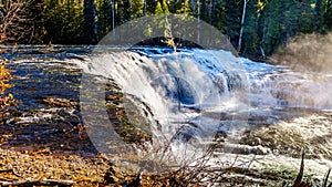 Water of the Murtle River as it tumbles over the cusp of Dawson Falls in Wells Gray Provincial Park photo